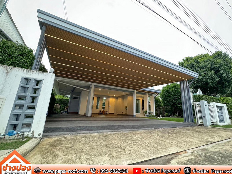 image4 ติดตั้งไฟริบบิ้นบนหลังคาเมทัลชีทโดยทีมงาน Papa Roof